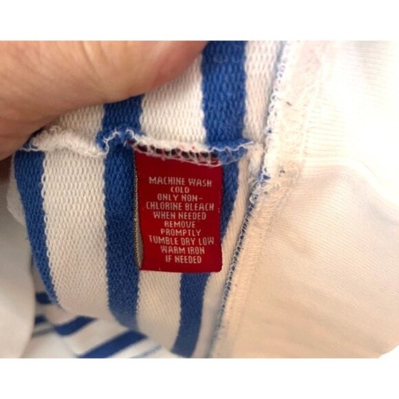 Chaps Denim Ralph Lauren Women's XL Nautical Striped Tie Hoodie 3/4 Sleeve Boat - Picture 7 of 13